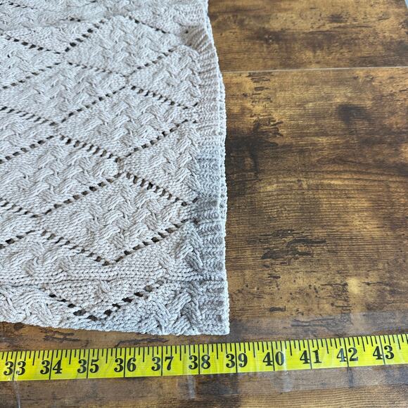 Open Knit Chenille Crochet Cardigan Cream Size Small Boho Grunge Elphaba EUC - Picture 5 of 10